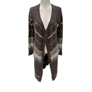 360 Cashmere brown long duster open front sweater AS IS